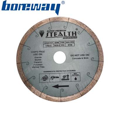 7inch 178mm diamond tile saw blade with 1inch 25.4mm arbor